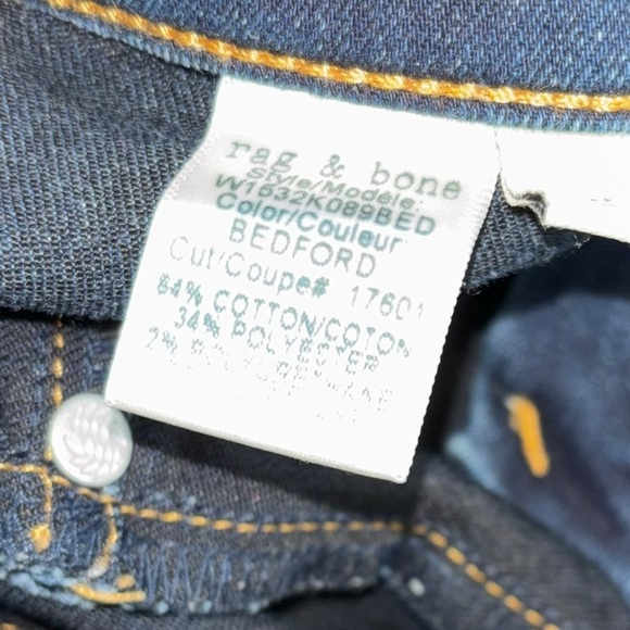 Rag & Bone High Rise Skinny Tight Pants Dark Blue Women’s 25 Grunge Punk Goth - Picture 6 of 15